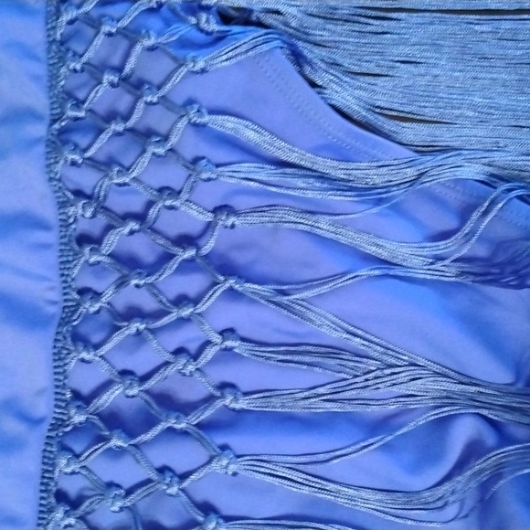 Royal blue women's bikini bottom with tassels around Sz XXL New - Picture 15 of 17